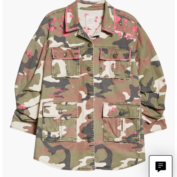 cinq a sept - Women's Camo Floral Classic Multi Vine Vera Jacket Size L - Picture 2 of 16